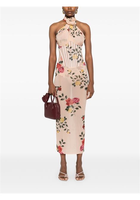 Abito midi con stampa floreale in beige Magda butrym - donna MAGDA BUTRYM | 259425BG
